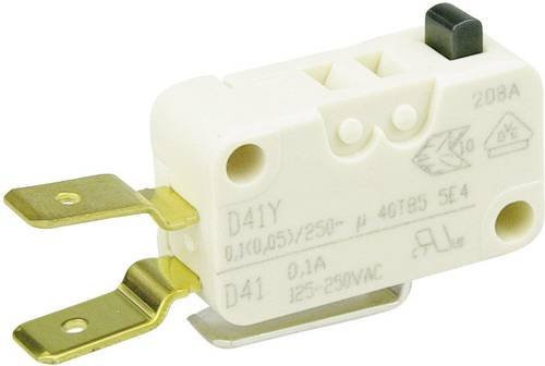 ZF Mikroschalter D413-V3AA 250 V/AC 0.1A 1 x Ein/(Ein) tastend in Weiß - Bild 1