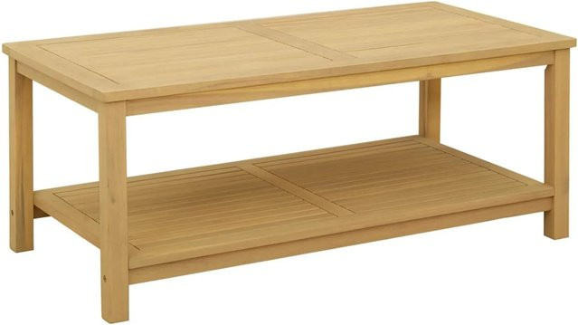 vidaXL Beistelltisch aus Massivholz Akazie in Braun, rustikales Design, B/T/H: 110 x 55 x 45 cm - Bild 1