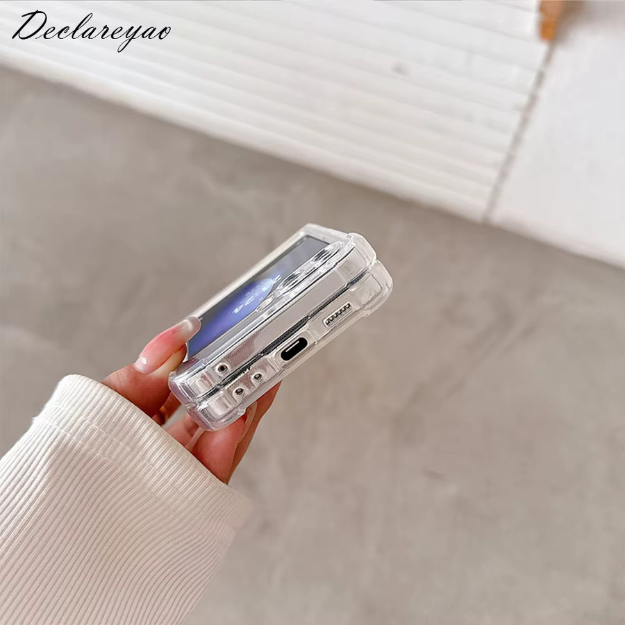 Personalisierte DIY-Foto-Schutzhülle von DECLAREYAO für Samsung Galaxy Z Flip 7 6 5 4 3 oder Z Fold, transparente matte Handyhülle mit individuellem Namen - Bild 5