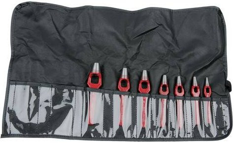 KS Tools Henkellocheisen-Satz aus Stahl, 7-teilig, rot - Bild 1
