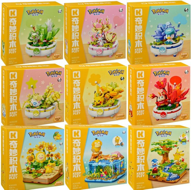 Keeppley Pokémon Pikachu Sylveon Togepi Baustein Figur, Pflanze Topf - Bild 1