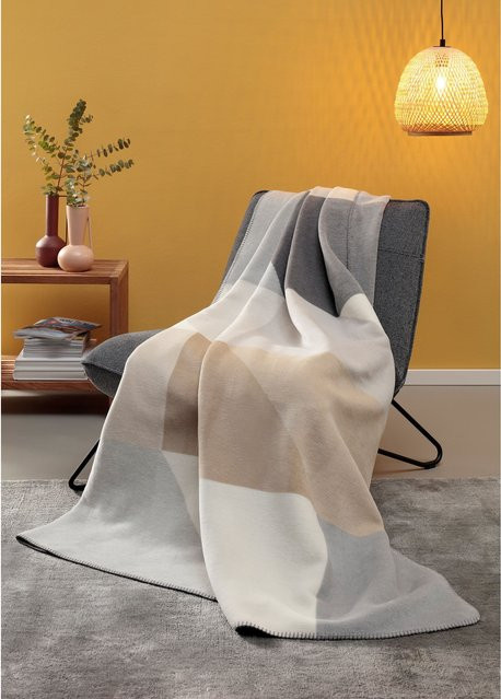 Biederlack Wohndecke Great Stone in Grau mit modernem geometrischem Design - Bild 1