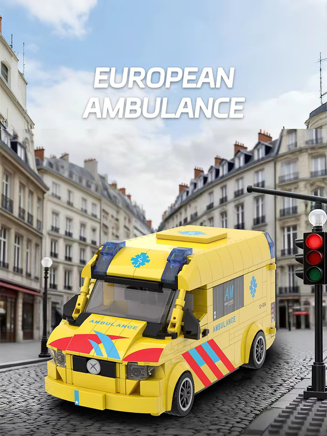 AMAZINGBLOKS Europäischer Stil Krankenwagen, Bausteine, 648 Teile, ab 14 Jahren - Bild 7
