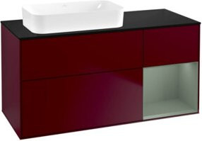 V&B Waschtischunterschrank Finion in Peony Matt mit Regalelement, Breite: 120 cm, Tiefe: 60 cm - Bild 1