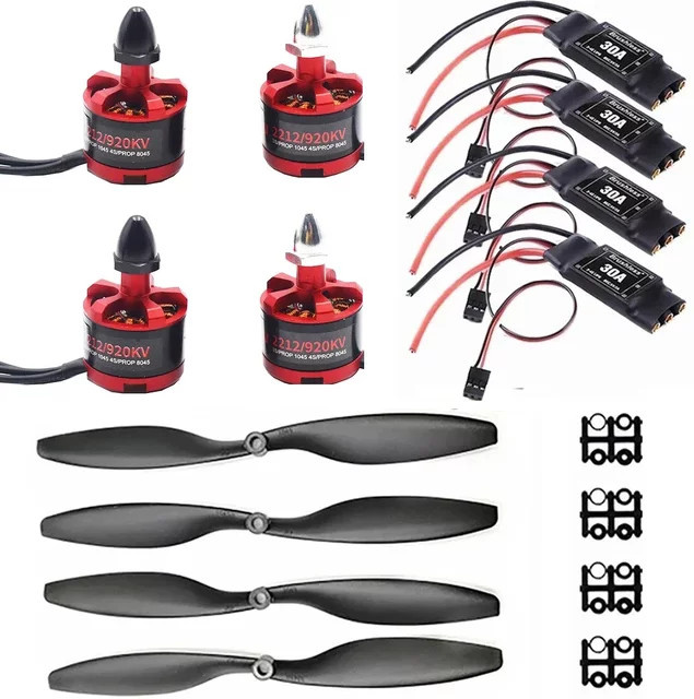 Skyquist Bürstenloser Motor 2212 920KV, CW CCW Propeller & 30A ESC, Metall - Bild 1