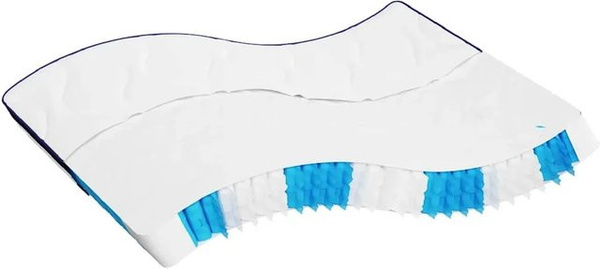 vidaXL Matratze mit Taschenfederkern H3 mittelfest in Weiß, Blau und Schwarz, B: 180 cm, T: 200 cm, H: 25 cm
