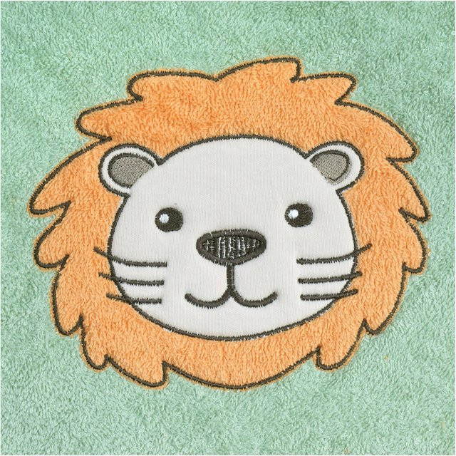 Wörner Kapuzenbadetuch für Kinder mit Löwen-Stickerei, Helloliv, B/H: 80 x 80 cm - Bild 1