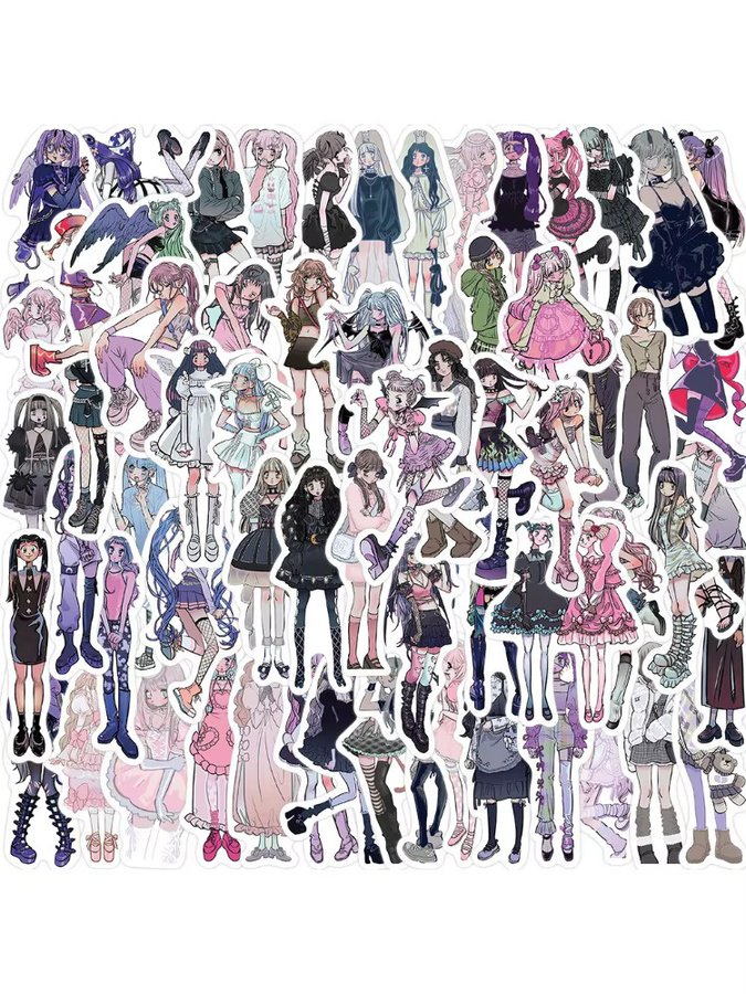 63 Stück Kawaii Y2K Domi Mädchen Aufkleber Set für Scrapbooking und Journal Dekoration in Multicolour von BulingBulingStickers Shop - Bild 3