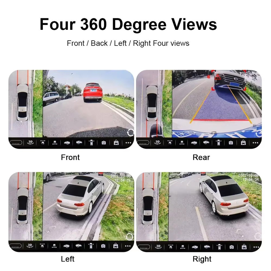 WDR Sony307 360 Grad Panorama Autokamera mit 8K Super HD Auflösung und Android Auto Unterstützung in Gold und Schwarz - Bild 2