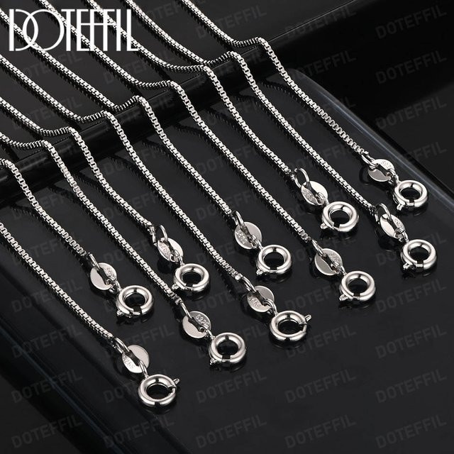 DOTEFFIL Halskette 925 Silber, Box Kette, Unisex - Bild 1
