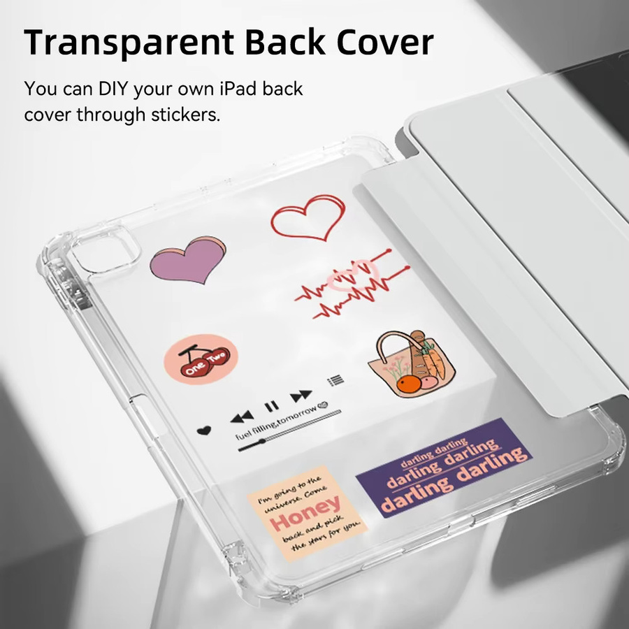 Hansong iPad Hülle Transparent Purple für iPad Air 11 Zoll 13 Zoll M2 Pro M4 sowie iPad 10. Generation und Mini 6 - Bild 4