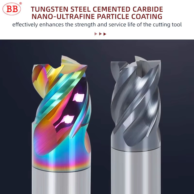 BB Schaftfräser aus Vollhartmetall mit kurzer Schnittlänge für Aluminium, Stahl und Metall, Farbe: Edelstahl, Durchmesser: 1–12 mm - Bild 2