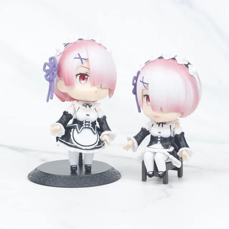 Bandai Figuren-Set mit 6 Charakteren Ram Rem Emilia aus Kunststoff, mehrfarbig, als Dekoration für Kinder - Bild 1