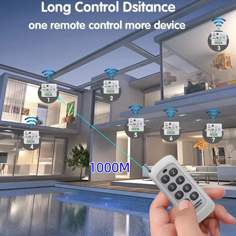 Kebidu Mini Wireless Smart Lichtschalter mit Fernbedienung 433 MHz RF Relais Empfänger 220 V in Weiß - Bild 4