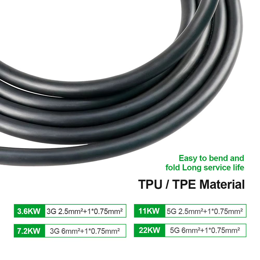 ISIGMA Tragbares EV-Ladegerät Typ 2 16A 11KW für Elektrofahrzeuge und Hybridautos, Schwarz, 10m Kabel - Bild 5