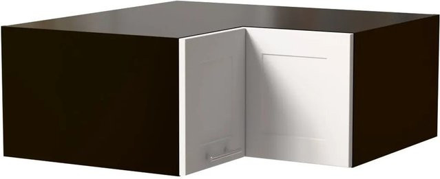 Feldmann-Wohnen Eckaufsatzschrank Oslo Küchenschrank mit Soft-Close-Türen Schwarz Weiß Matt B/H/T: 90 x 90 x 36 cm - Bild 1