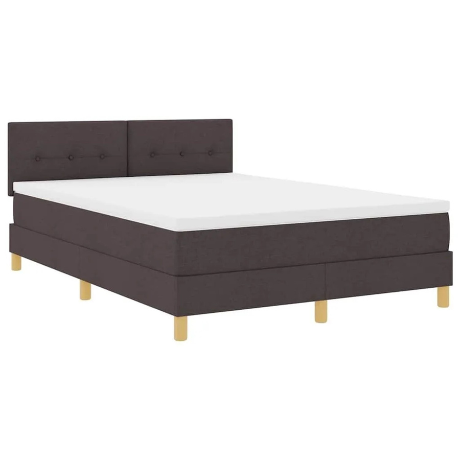 vidaXL LED Boxspringbett mit Matratze Dunkelbraun B/T/H: 140 x 200 x 43 cm mit USB-Anschluss und Unterbettbeleuchtung - Bild 2