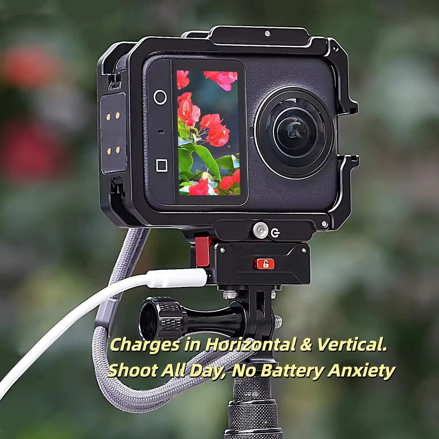 DJI Osmo Action Kamera Magnetische Ladestation mit USB-C Anschluss und Metallrahmen in Schwarz - Bild 3