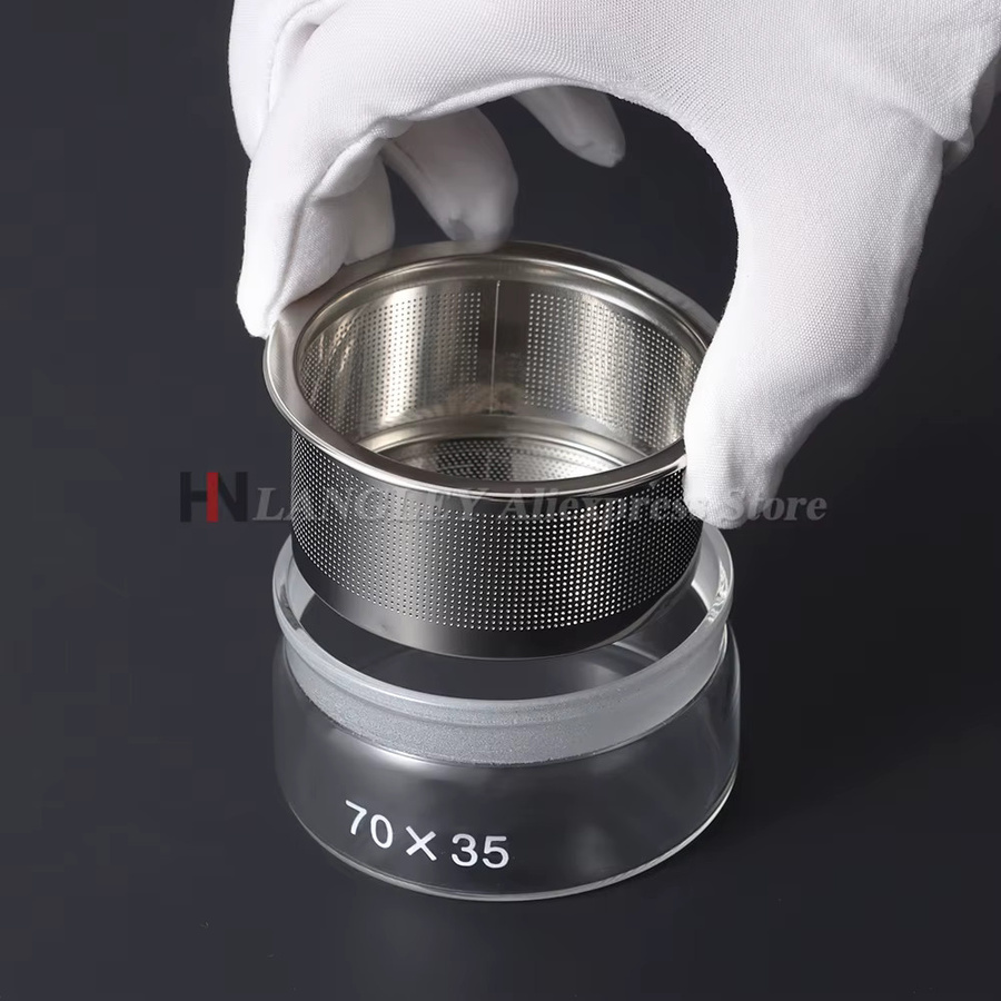 Uhrenreparatur-Öltank, Transparente Glasflasche mit Stahlgitter, 60x30mm - Bild 3