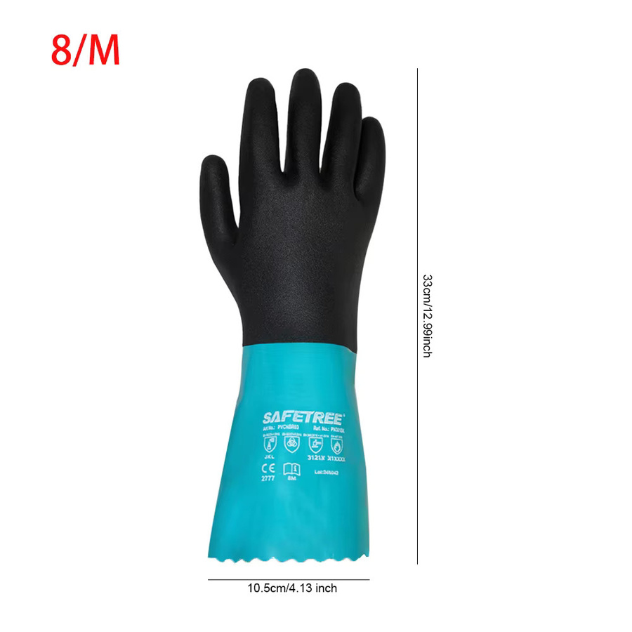 SAFETREE Chemikalienbeständige PVC-NBR Handschuhe wasserdicht und säurebeständig Höhe: 33 cm - Bild 2
