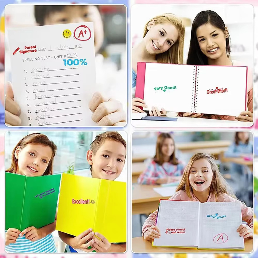 8er-Set ColorTeacher selbstfärbende Bewertungsstempel in Multicolour für den Lehrerbedarf - Bild 3