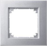 Merten Rahmen Abdeckung System M Aluminium für bündigen Einbau, Farbe: Silber - Bild 1
