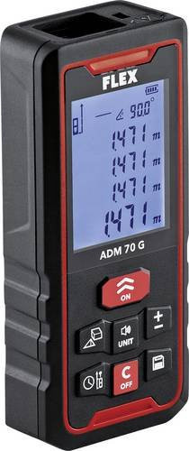 Flex ADM 70G Laser-Entfernungsmesser mit 70m Reichweite in Schwarz und wiederaufladbarem Akku - Bild 1