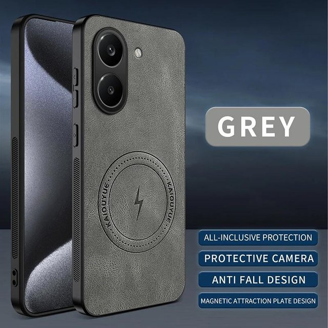 Magnetische Handyhülle mit Lederstruktur für Xiaomi Poco X8 Pro und Poco X8 Pro Max, kabelloses Laden unterstützt - Bild 1