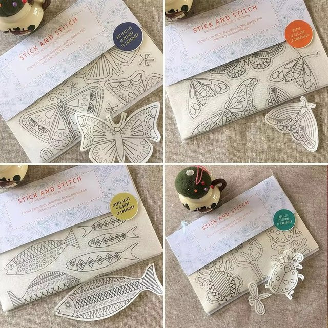 Wasserlösliche Sticktransfers für DIY Stickereien und Bastelarbeiten in Weiß - Bild 1