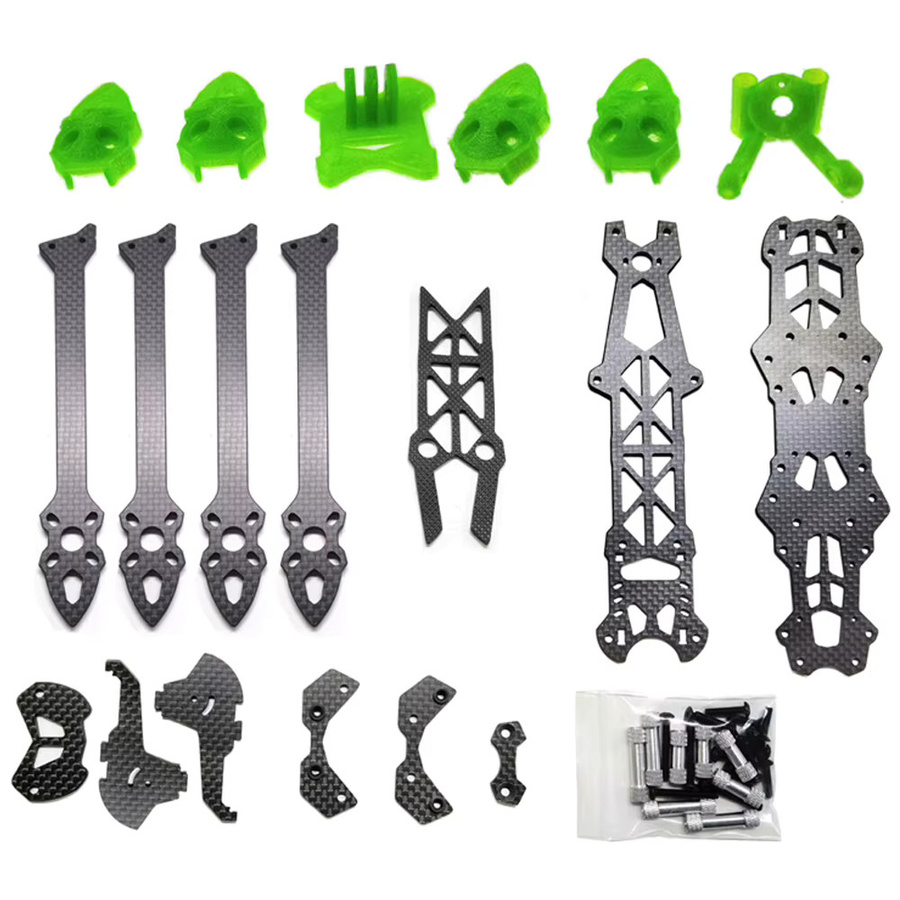 Foxhound Mark 4 HD Freestyle FPV Racing Drone Kit Carbon Fiber Quadcopter Rahmen in Schwarz mit 3D-Druck Teil und 7 Zoll Zubehör - Bild 3