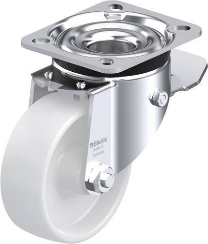 Blickle Lenkrolle LK-PO 100G-1-ST mit Feststeller in Weiß, Rad-Durchmesser: 100 mm, Tragfähigkeit: 280 kg - Bild 1