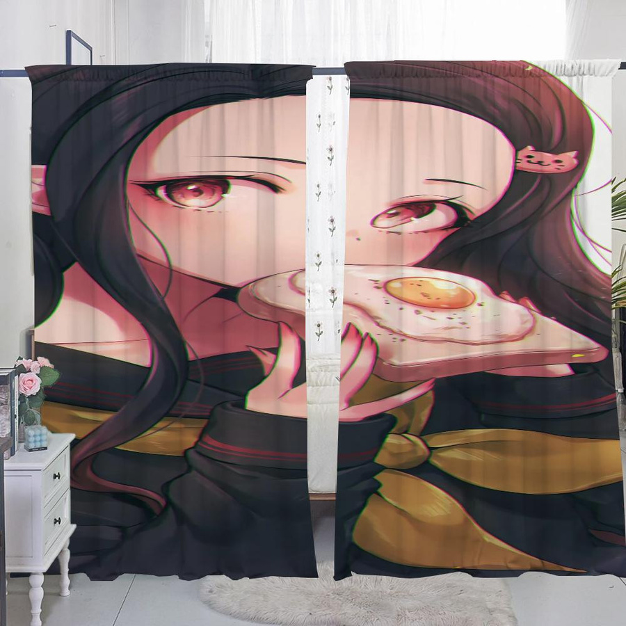 2er-Set Verdunkelungsvorhänge mit D-Dämon S-Töter Motiv für Wohnzimmer, Schlafzimmer und als Raumteiler, B: 50 cm, H: 70 cm - Bild 4