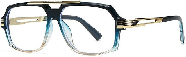 Dote Lesebrille, Quadratisch, Metall, Vollrand, Unisex, Blau, Transparent - Bild 1