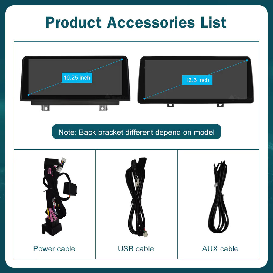 Road Top Drahtloses CarPlay und Android Auto Multimedia Display Bildschirm für BMW 1 2 3 4 Serie F20 F21 F22 F30 F31 F32 F33 in Schwarz - Bild 4