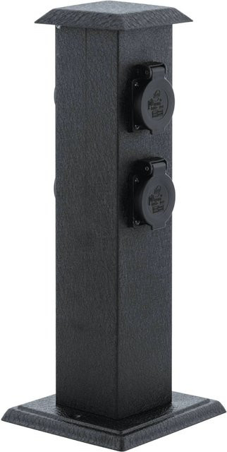 Eglo Garten Steckdosensäule Park 4 Schwarz, Höhe: 40 cm, Durchmesser: 11 cm - Bild 1