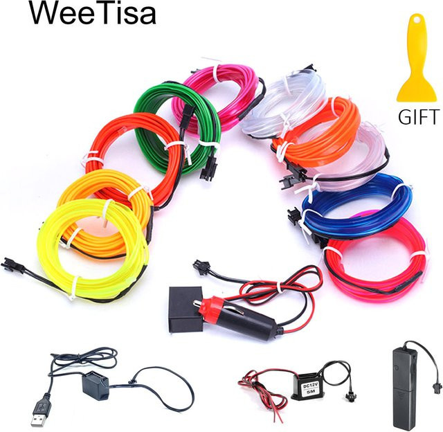 WeeTisa Neon Flex LED Streifen in Rot für Party und Autobeleuchtung - Bild 1