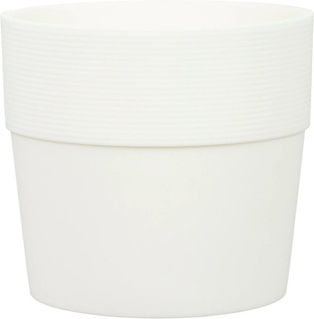 Scheurich Pflanzgefäß Groove in Weiß Bianco aus Kunststoff mit Rillen, Durchmesser: 17 cm - Bild 1