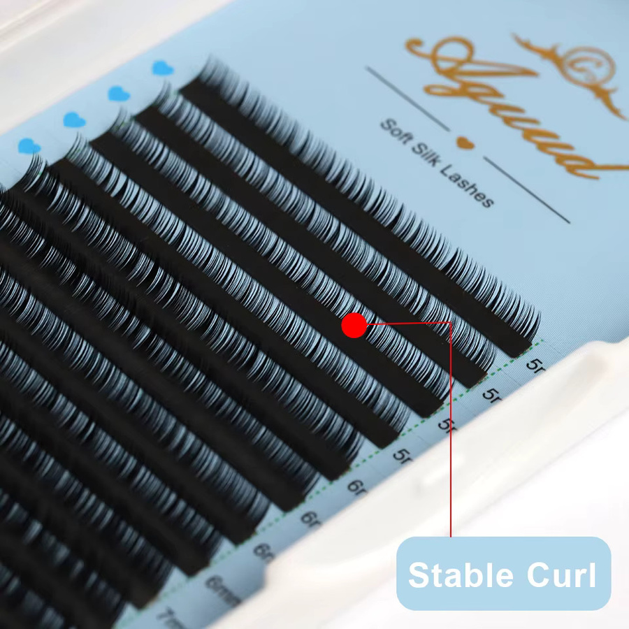 AGUUD Klassische Wimpernverlängerungen Untere Wimpern, J B Curl, Matt, Black - Bild 3