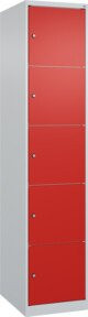 C+P Schließfachschrank Classic PLUS mit 1 Abteil in Lichtgrau und Verkehrsrot, H x B x T: 185 x 40 x 50 cm - Bild 1