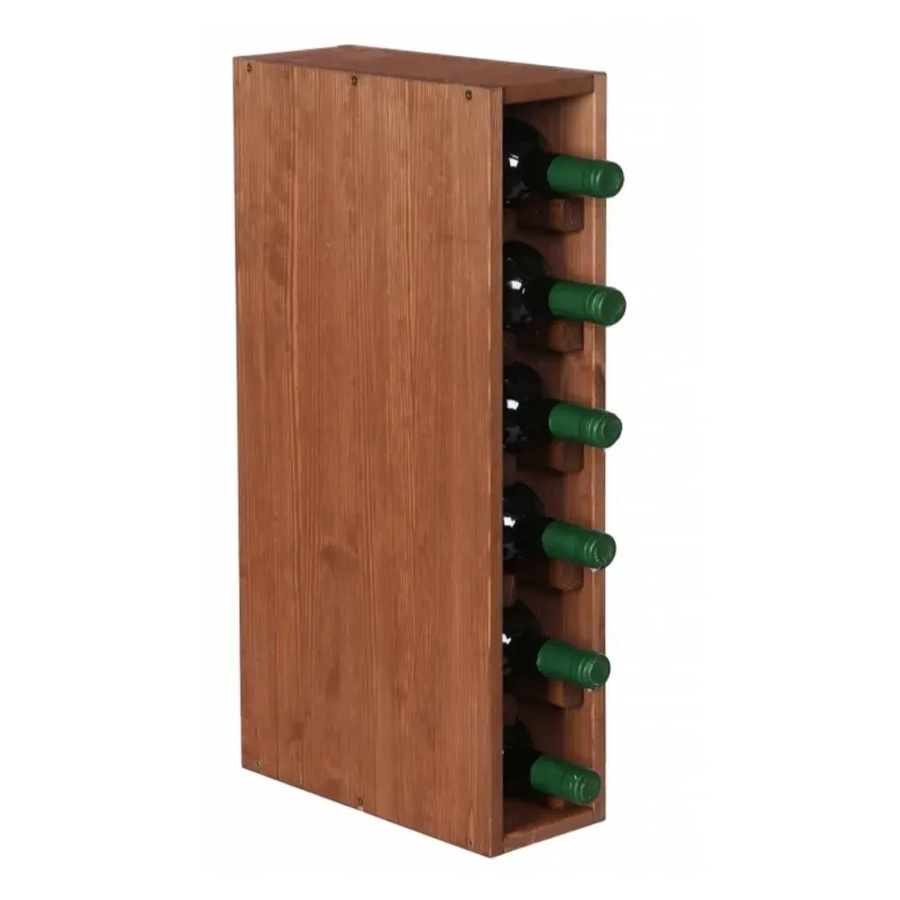 PROREGAL Modulares Weinregal Vincellar aus massivem Kiefernholz, Braun Geölt, H x B x T: 60 x 12 x 30 cm, Platz für 6 Flaschen - Bild 2