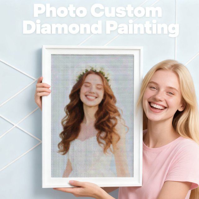 HUACAN Diamant-Mosaik-Foto als individuelles Kreuzstich-Gemälde in Vollrunde - Bild 1