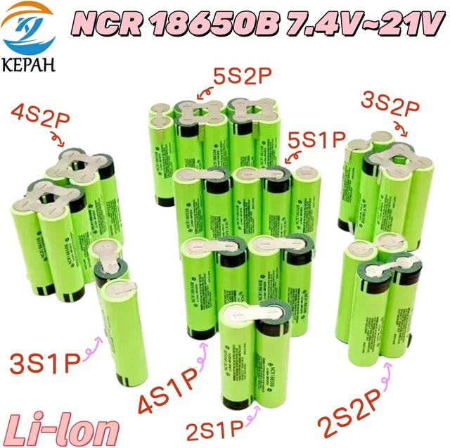 KEPAH Li-Ionen Akku-Pack NCR 18650B 7,4 V 3500 mAh in Grün für Taschenlampen, elektrische Schraubendreher und Bohrmaschinen - Bild 1