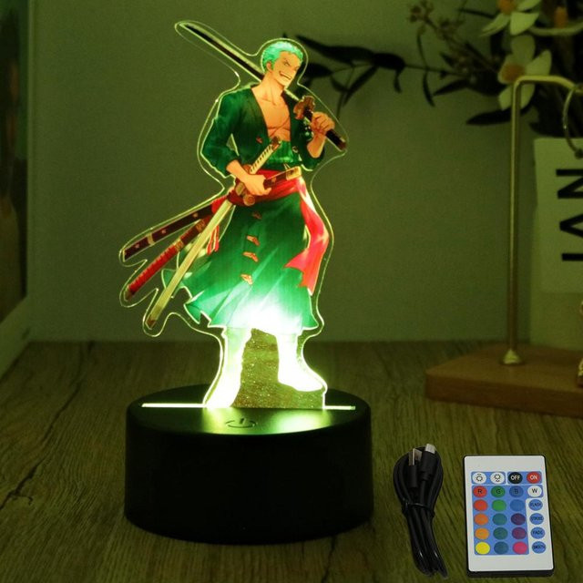 Yiran toy 1 One Piece Luffy Zoro Actionfigur 3D Lampe LED Nachtlicht PVC - Bild 1