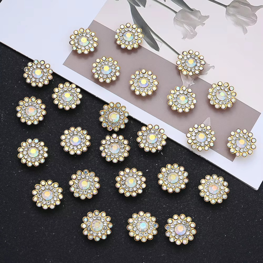 iYOE Sonnenblume mit Strass-Flachapplikation AB Weiß, Unisex - Bild 4