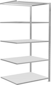 Schulte Anbauregal Steckregal MULTIplus150 mit 5 Fachböden und Kreuzstrebe, Farbe: Lichtgrau, B/T/H: 200 x 100 x 80 cm - Bild 1