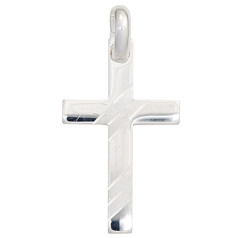Colfem Anhänger Kreuz, 925 Sterling Silber, mattiert, Unisex - Bild 1