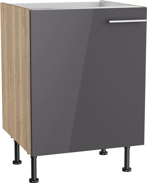 Optifit Küchen-Spülenunterschrank Jonte in Anthrazit und Wildeiche, B/T/H: 60 x 58,4 x 87 cm - Bild 1