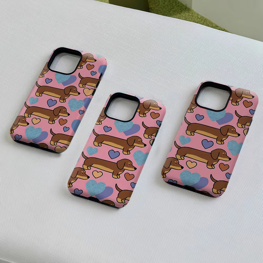 Aurea Case Matte Bumper MagSafe Hülle für iPhone mit Rosa Dackel Herz-Print - Bild 4