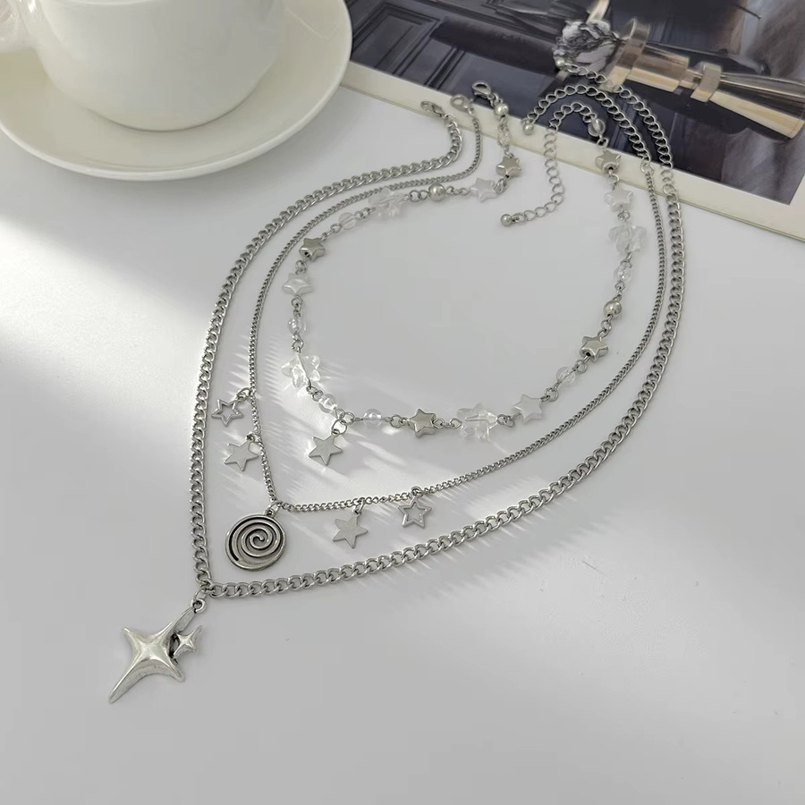 imixlot Halskette mit Spiralanhänger, Edelstahl, Silber, Unisex - Bild 3