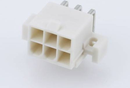 Molex Einbau-Buchsenleiste in Weiß mit 6 Polen - Bild 1
